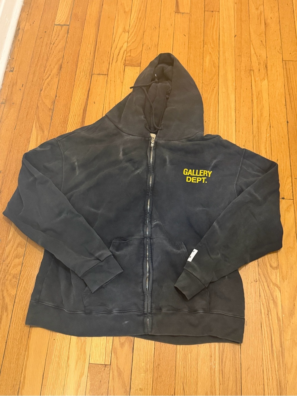 Gallery Dept Black Zip Front Hoodie